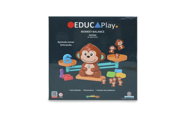 BRINQUEDO EDUCATIVO MONKEY BALANCE - APRENDA SOMAR BRICANDO  +3 ANOS | LINHA INCLUSIVA