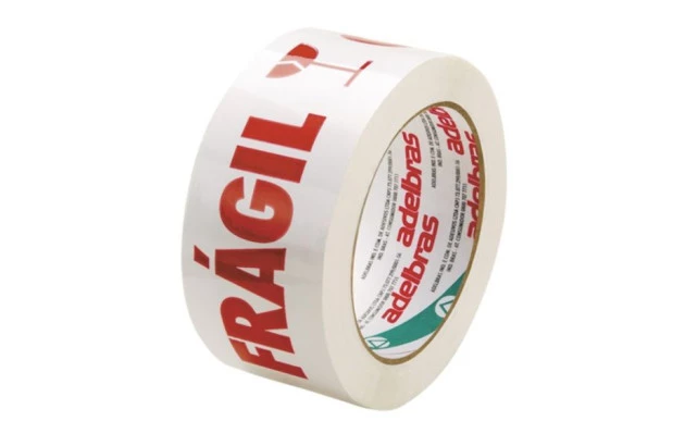 FITA IMPRESSA LACRE DE SEGURANÇA CUIDADO FRAGIL 48MM X 100M | ADELBRAS