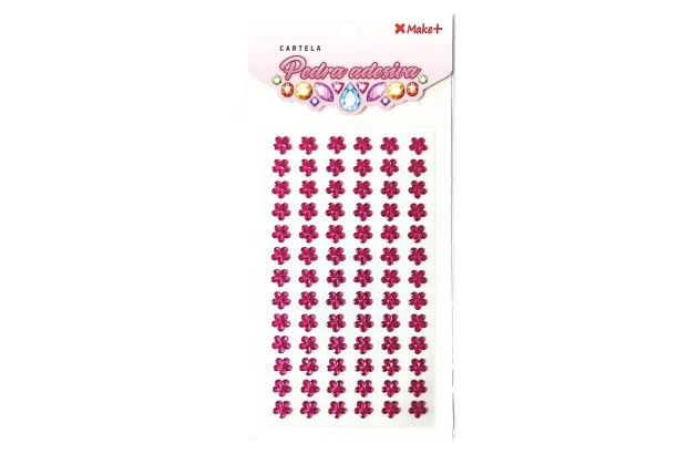 CARTELA DE ADESIVO 3D FLORZINHA ROSA 10MM | MAKE+ REF 5303