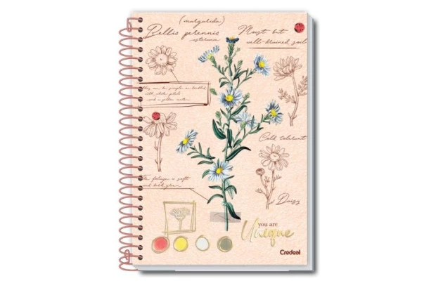 CADERNO CAPA DURA BOTANICAL 10 MATERIAS CREDEAL