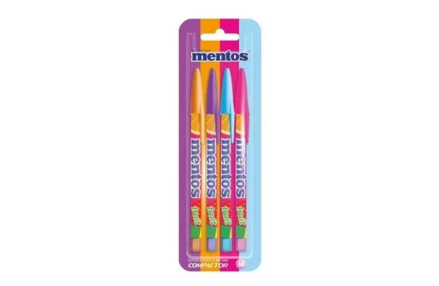 BLISTER COM 4 CANETAS 0.7 JET LUX MENTOS AZUL COMPACTOR