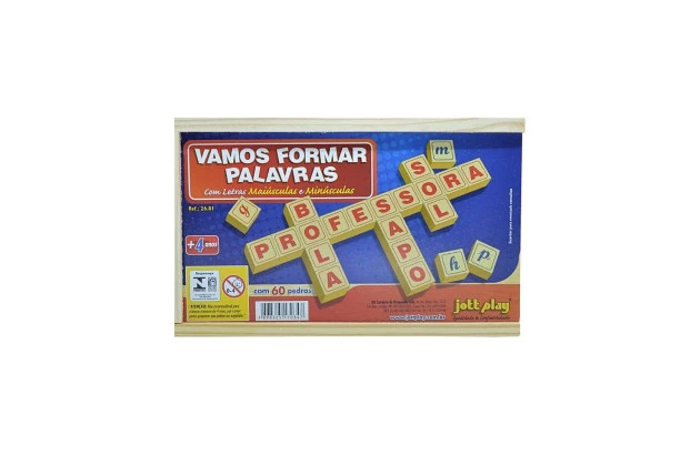BRINQUEDO VAMOS FORMAR PALAVRAS 60 PÇS EM MDF 26.81 JOTT PLAY