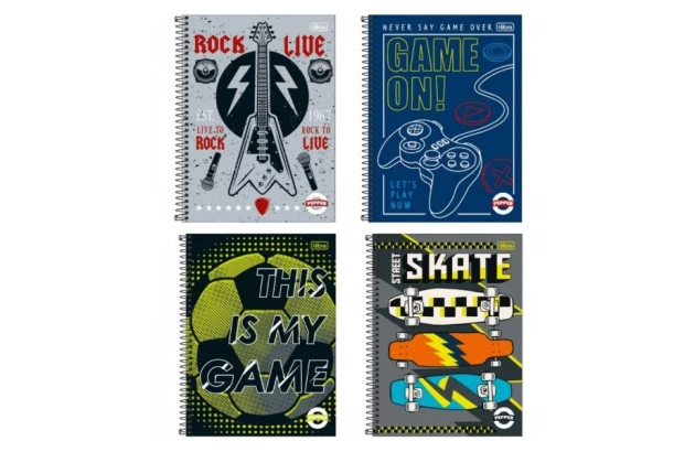 CADERNO UNIVERSITÁRIO 12 MATÉRIAS 192 FOLHAS CAPA DURA PEPPER MASCULINO TILIBRA