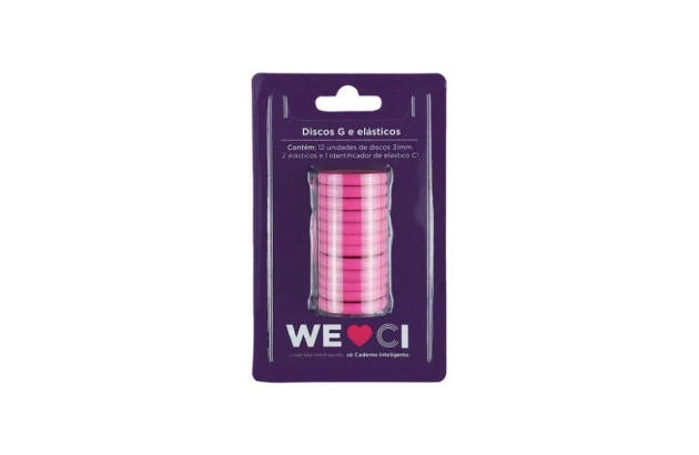 DISCOS CADERNO INTELIGENTE GRANDE COM ELASTICOS SUPER PINK CI312036