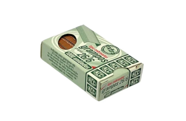 GRAMPOS PARA GRAMPEADOR 26/6 COBREADOS COM 1000 UNIDADES | ACC