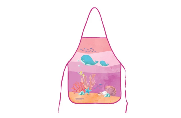 AVENTAL INFANTIL COM BOLSO FUNDO DO MAR LEO&LEO
