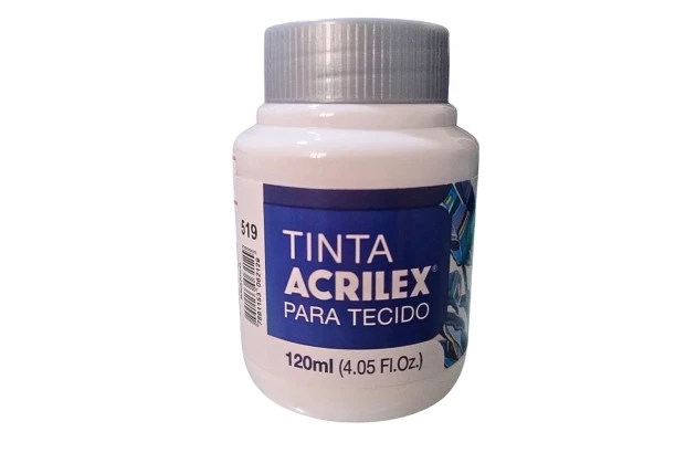 TINTA TECIDO PARA ARTESANATO 120ML BRANCO 519 | ACRILEX 4112