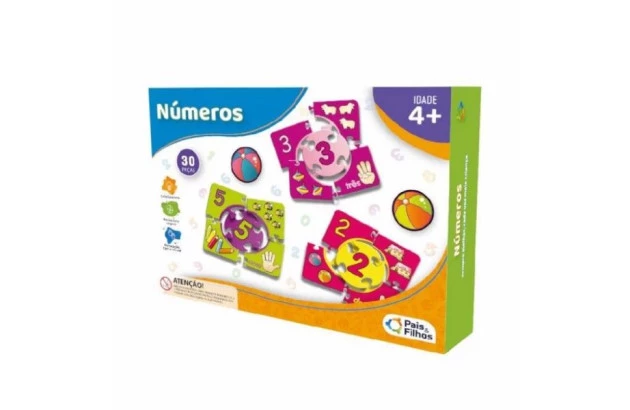 BRINQUEDO EDUCATIVO NUMEROS 30 PEÇAS + 4 ANOS  PAIS E FILHOS