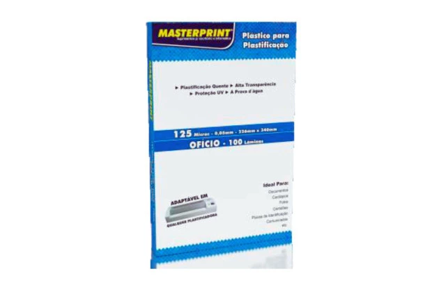 PLÁSTICO PARA PLASTIFICAÇÃO POLASEAL OFÍCIO 125 MICRAS 0.05MM 226X340 MM – FOLHA