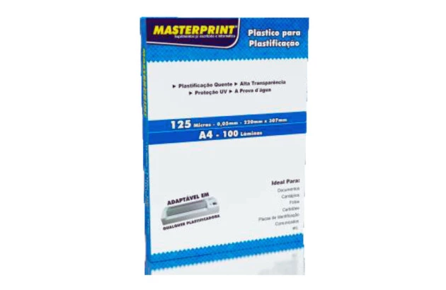 PLÁSTICO PARA PLASTIFICAÇÃO POLASEAL A4 125 MICRAS 0.05MM 220MM X 307MM - FOLHA