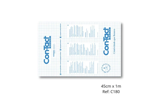 PLÁSTICO ADESIVO TRANSPARENTE CRISTAL 80 MICRA 45CM X 1M CONTACT - C180