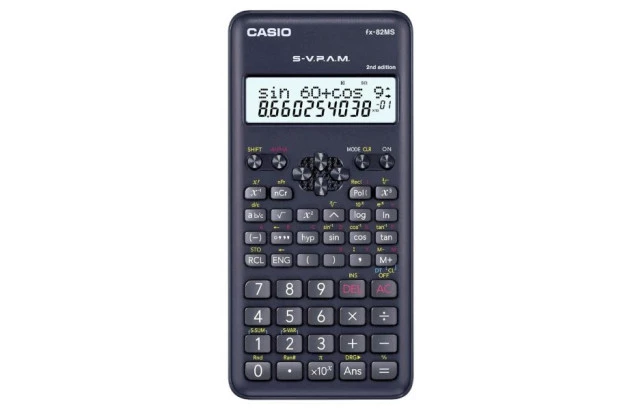 CALCULADORA CIENTÍFICA CASIO 240 FUNÇÕES VISOR DE 2 LINHAS - 3 ANOS DE GARANTIA | MODELO FX-82MS