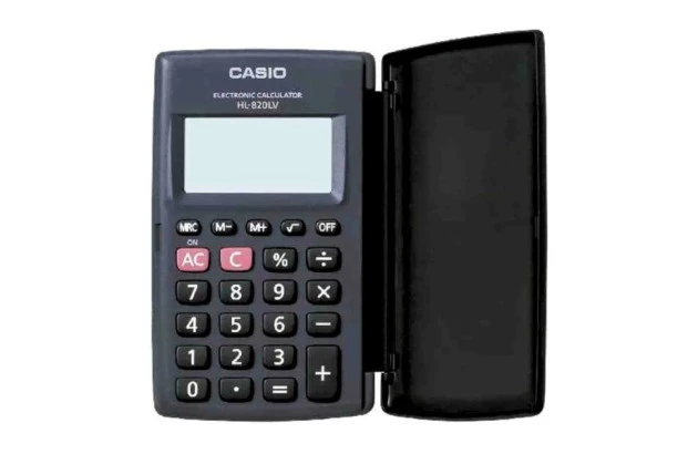CALCULADORA DE BOLSO 8 DÍGITOS CASIO HL-820LV-BK PRETA | COM TAMPA PLÁSTICA DE FLIP