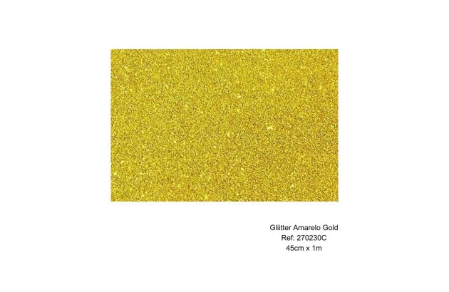 PLÁSTICO ADESIVO GLITTER AMARELO GOLD CONTACT - 270230C
