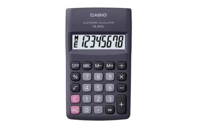 CALCULADORA DE BOLSO CASIO 8 DÍGITOS HL-815L BK PRETA