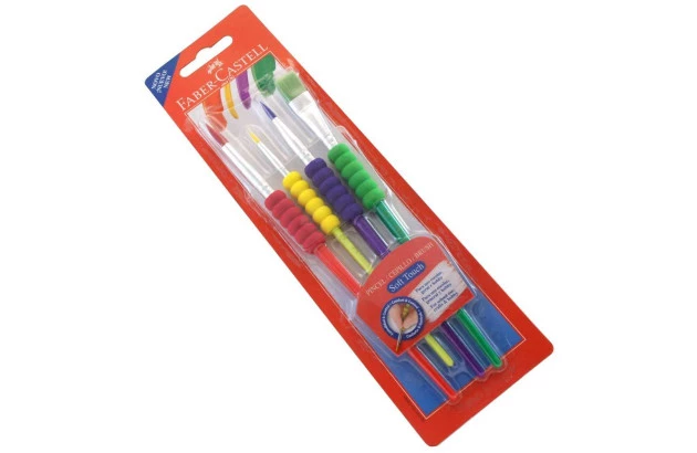 PINCEL DE PELO SOFT TOUCH COM 4 PCS 181600 FABER CASTELL