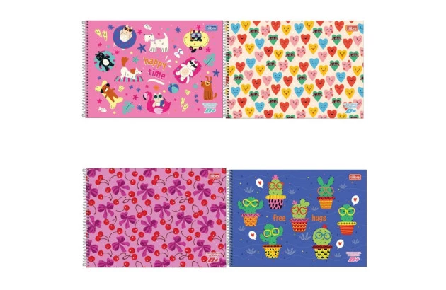 CADERNO DE DESENHO CAPA DURA 96 FOLHAS D+ FEMININO SORTIDO 200X275MM - UNIDADE | TILIBRA