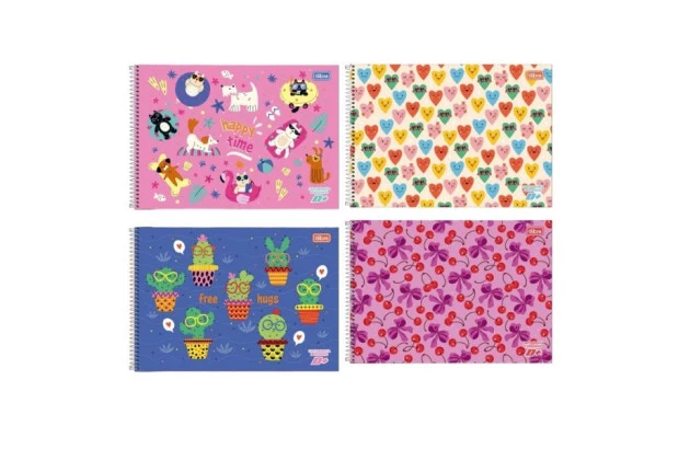 CADERNO DE DESENHO CAPA DURA 96 FOLHAS MILIMETRADO D+FEMININO 200X275MM - UNIDADE | TILIBRA