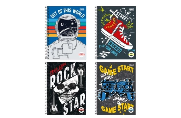 CADERNO UNIVERSITÁRIO 10 MATÉRIAS 160 FOLHAS CAPA DURA PEPPER MASCULINO TILIBRA