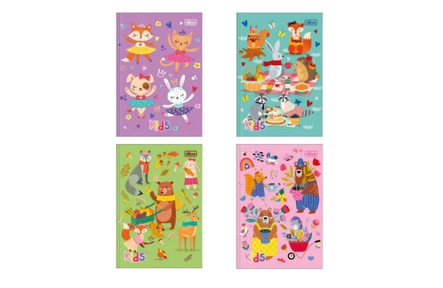 CADERNO 1/4 CAPA DURA COSTURADO 48F KIDS FEMININO 140X200MM SORTIDO - UNIDADE | TILIBRA