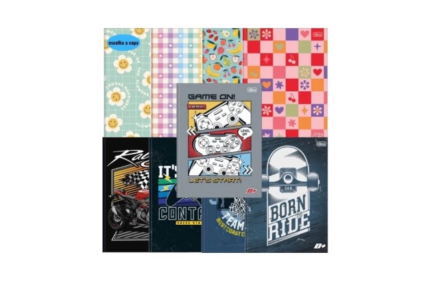 CADERNO 1/4 CAPA DURA COSTURADO 96F D+ SORTIDO 140X200MM - UNIDADE | TILIBRA