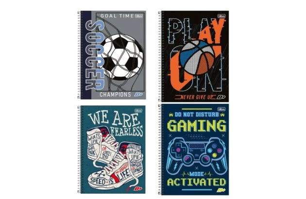 CADERNO UNIVERSITÁRIO COSTURADO CAPA DURA 96F D+ MASCULINO 200X275MM - UNIDADE | TILIBRA