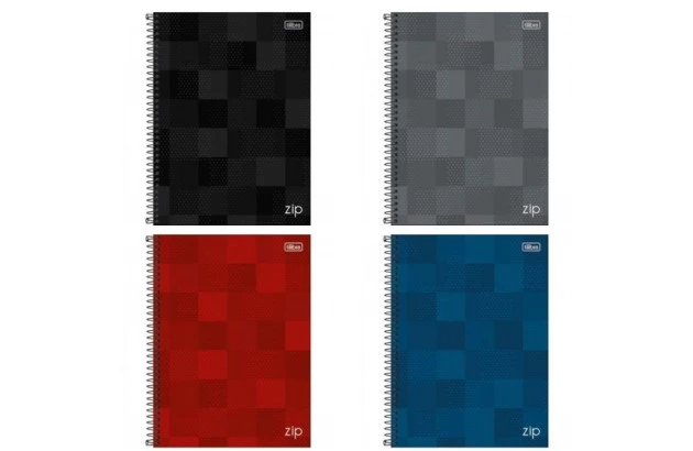 CADERNO UNIVERSITÁRIO CAPA DURA 10 MATÉRIA 160 FOLHAS 200X275 ZIP SORTIDO TILIBRA