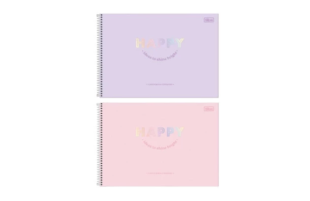 CADERNO DE DESENHO CAPA DURA 80 FOLHAS HAPPY SORTIDO 200X275MM - UNIDADE | TILIBRA