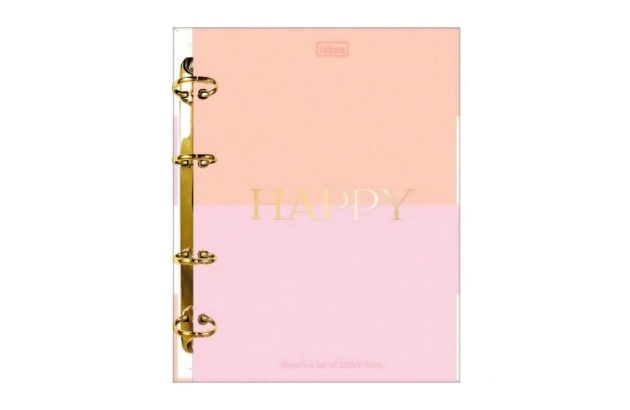 CADERNO ARGOLADO COLEGIAL 80 FOLHAS HAPPY TILIBRA