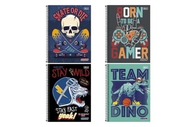 CADERNO ESPIRAL CAPA DURA UNIVERSITÁRIO 16 MATÉRIA  256F HIT MASCULINO SORTIDO TILIBRA