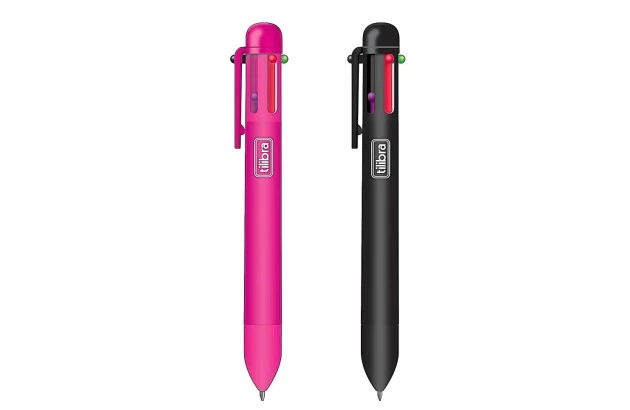 CANETA 6 CORES ESFEROGRÁFICA 0.7MM RC6 CORES - AZUL, PRETA, VERMELHA , VERDE, ROSA, ROXA | TILIBRA