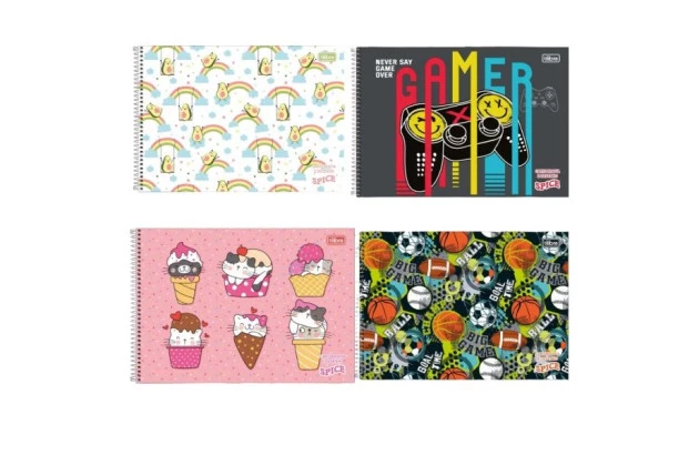 CADERNO QUADRICULADO CAPA DURA COSTURADO 80 FOLHAS SPICE 1.0 200X275MM - UNIDADE | TILIBRA