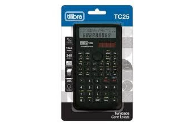 CALCULADORA CIENTIFICA TC25 PRETA 240 FUNCOES TILIBRA