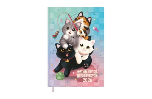 AGENDA BROCHURA CAPA DURA M3 PURRFECT CATS 2026 TILIBRA