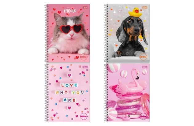 CADERNO UNIVERSITÁRIO COSTURADO CAPA DURA 96F ZOOM+ FEMININO 200X275MM - UNIDADE | TILIBRA