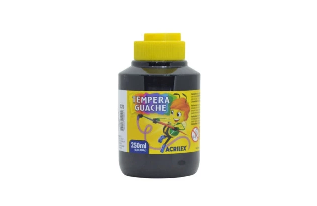 TINTA GUACHE 250ML PRETO 520 ACRILEX 2025