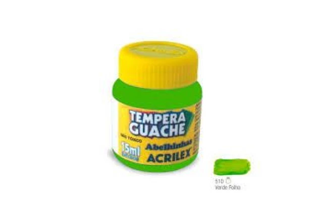 TINTA GUACHE 15ML VERDE FOLHA 510 ACRILEX - UNIDADE