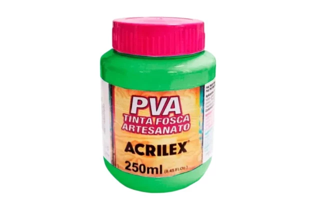 TINTA PVA FOSCA PARA ARTESANATO 250ML VERDE FOLHA 510 – UNIDADE | ACRILEX 3225
