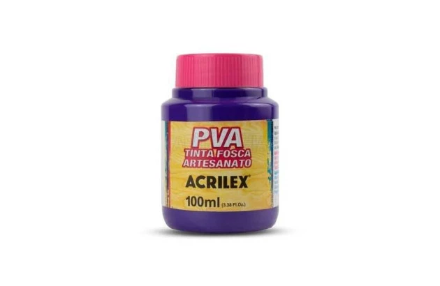 TINTA PVA FOSCA PARA ARTESANATO 100ML VIOLETA 516 - UNIDADE | ACRILEX 3210