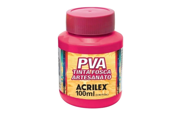 TINTA PVA FOSCA PARA ARTESANATO 100ML ROSA ESCURO 542 - UNIDADE | ACRILEX 3210