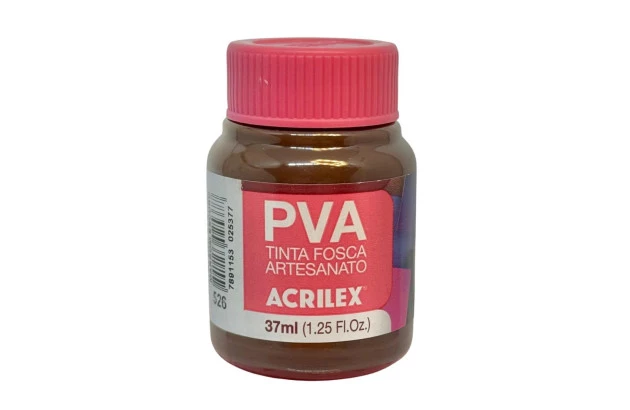 TINTA PVA FOSCA PARA ARTESANATO 37ML MARROM ESCURO 526 - UNIDADE | ACRILEX 3240