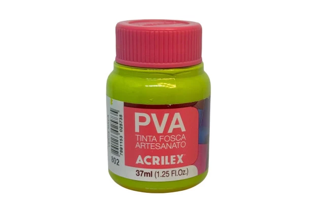 TINTA PVA FOSCA PARA ARTESANATO 37ML VERDE MAÇÃ 802 - UNIDADE | ACRILEX 3240