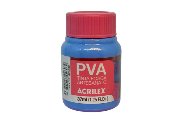 TINTA PVA FOSCA PARA ARTESANATO 37ML AZUL COUNTRY - 825 - UNIDADE | ACRILEX 3240