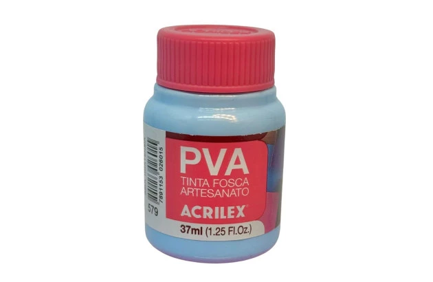 TINTA PVA FOSCA PARA ARTESANATO 37ML AZUL HORTÊNSIA 579 - UNIDADE | ACRILEX 3240