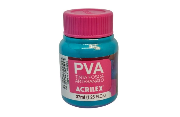 TINTA PVA FOSCA PARA ARTESANATO 37ML AZUL PISCINA 823 - UNIDADE | ACRILEX 3240