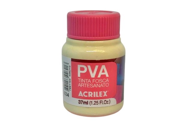 TINTA PVA FOSCA PARA ARTESANATO 37ML PALHA 834 - UNIDADE | ACRILEX 3240