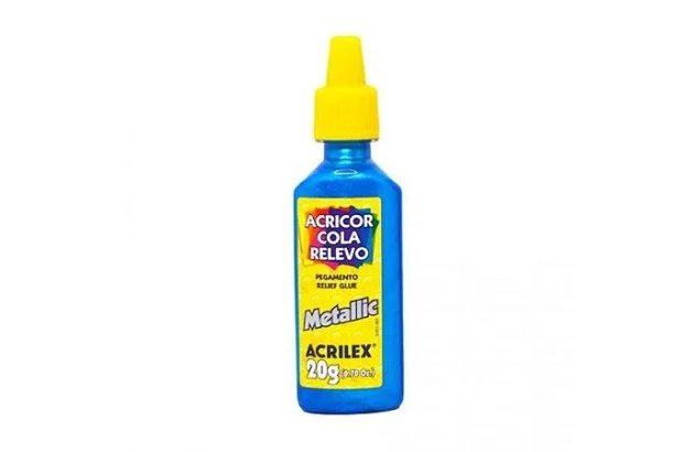 COLA ACRICOR RELEVO METALIC AZUL 20G 2520 ACRILEX