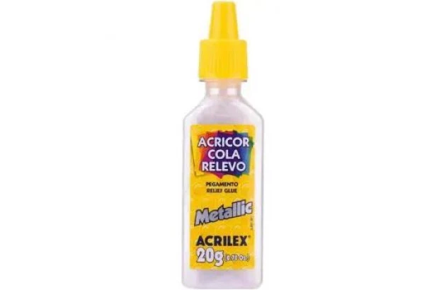 COLA ACRICOR RELEVO METALLIC 20G PRATA 533 | ACRILEX 2520