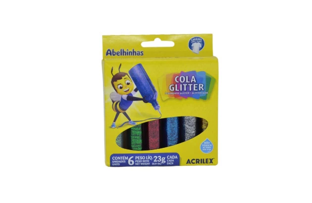 COLA GLITTER 6 CORES 23G 2923 ACRILEX