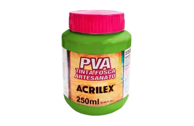 TINTA PVA FOSCA PARA ARTESANATO 250ML VERDE MAÇÃ 802 – UNIDADE | ACRILEX 3225